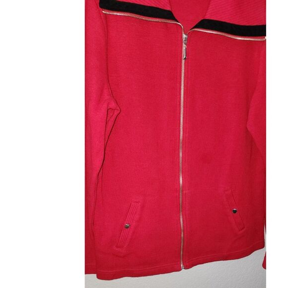 Karen Scott Sport Women's Casual Red Zip Up Jacket Size S - Picture 3 of 4